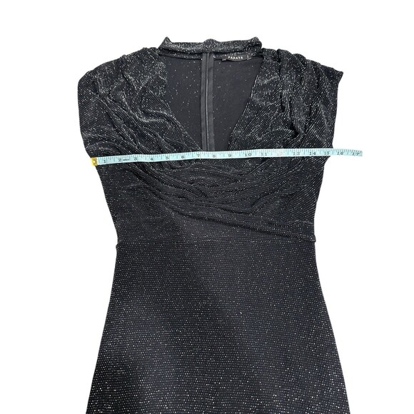Papaya Black Metallic Shimmer Cowl Neck Bodycon Dress Size M Made in USA - Picture 7 of 8